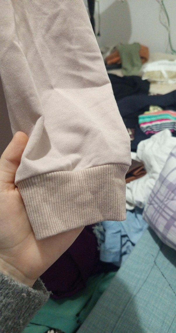 Bej Baskılı Kadın Sweatshirt, Uzun Kollu, Salaş - Görsel 3