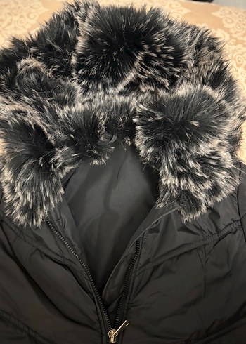 Siyah Kadın Uzun Kışlık Mont Kürklü - Görsel 2