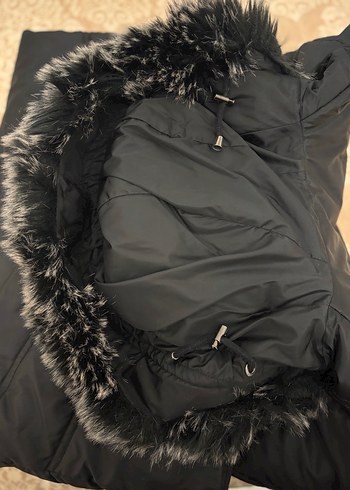 Siyah Kadın Uzun Kışlık Mont Kürklü - Görsel 5