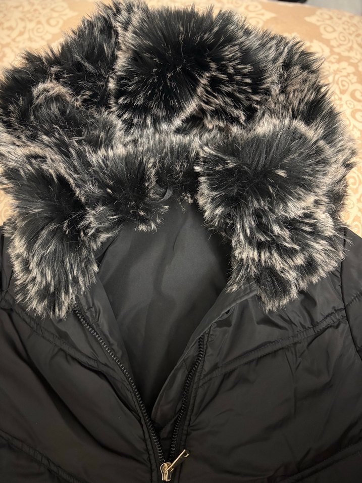 Siyah Kadın Uzun Kışlık Mont Kürklü - Görsel 2