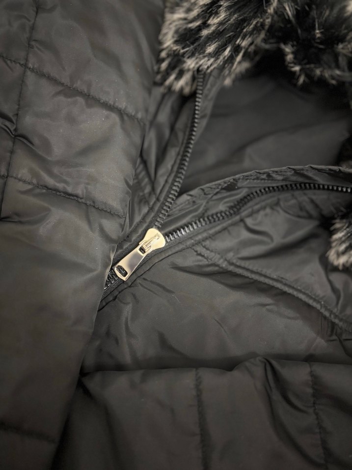 Siyah Kadın Uzun Kışlık Mont Kürklü - Görsel 3