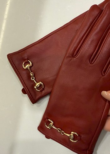 NETWORK Tokalı Bordo Deri Kadın Eldiven - Görsel 2