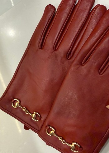 NETWORK Tokalı Bordo Deri Kadın Eldiven - Görsel 3