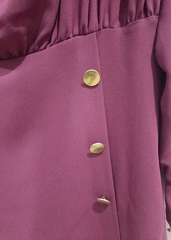 Düğmeli Mürdüm Takım - Görsel 4