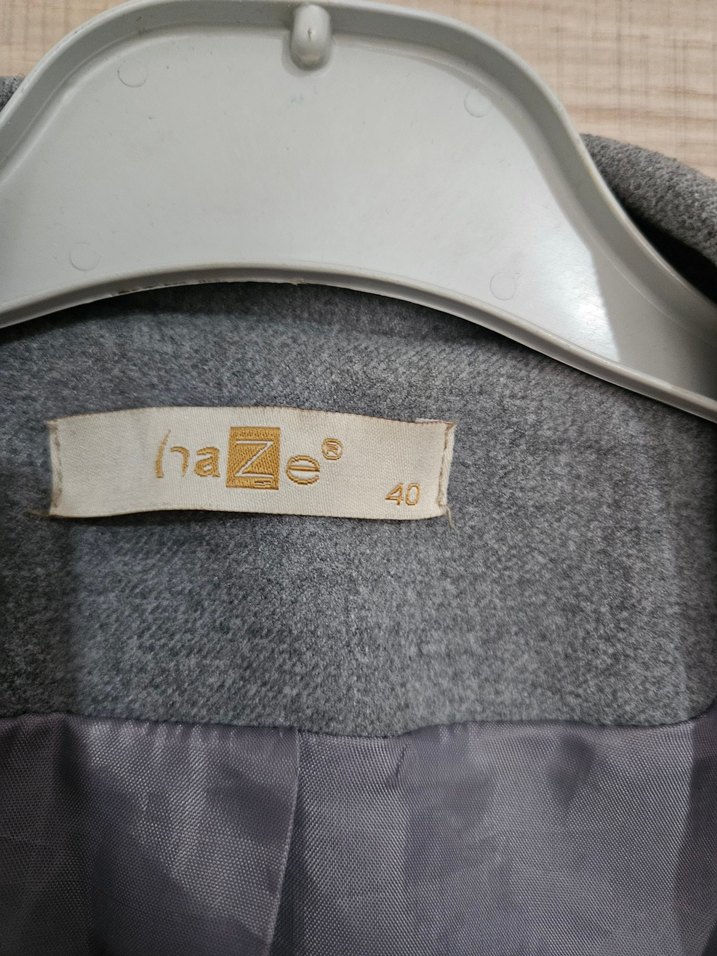 Gri Uzun kadın pardesü trençkot - Görsel 3