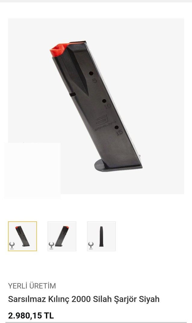 Orijinal Sarsılmaz Kılınç 2000 Mega ve Light model Şarjörü - Görsel 2