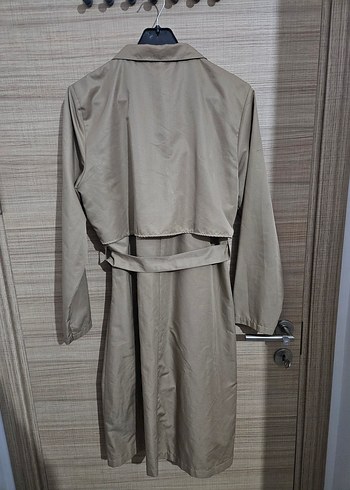 Bej Kadın Uzun Kemerli Trençkot - Görsel 3