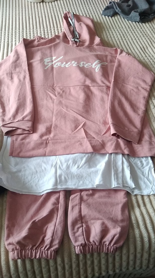 Pembe Rahat Kesim Midi Kadın Eşofman - Görsel 2