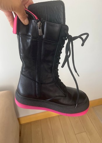 Diğer Siyah Bağcıklı Stiletto Topuklu Kadın Bot