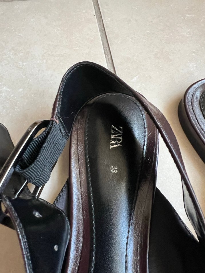 Kahverengi Deri Stiletto Topuklu Kadın Ayakkabı - Görsel 3