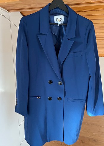 Düğmeli Lacivert Kadın Blazer Ceket - Görsel 12