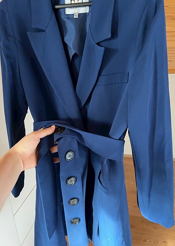 Düğmeli Lacivert Kadın Blazer Ceket - Görsel 2