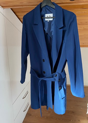 Düğmeli Lacivert Kadın Blazer Ceket - Görsel 3