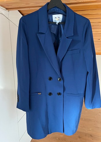 Düğmeli Lacivert Kadın Blazer Ceket - Görsel 13