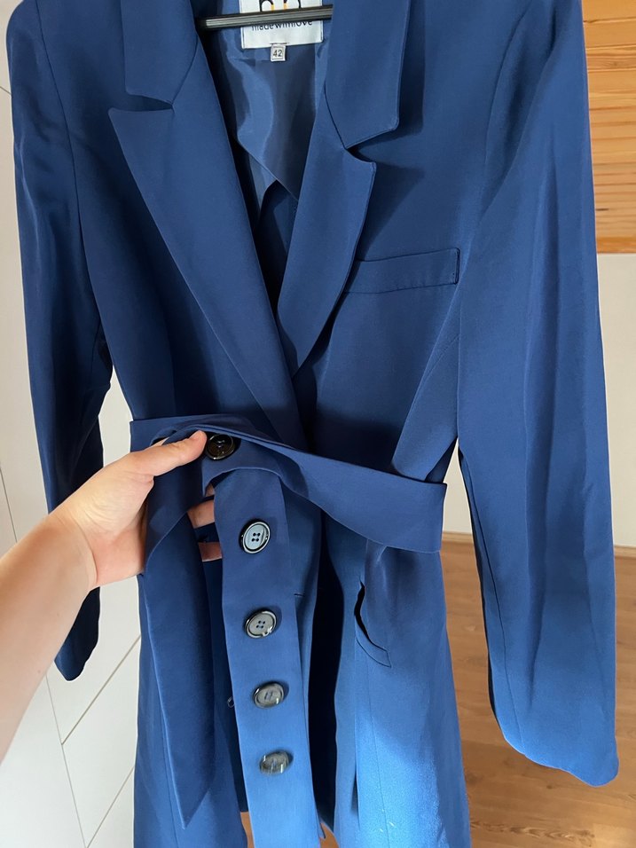 Düğmeli Lacivert Kadın Blazer Ceket - Görsel 2