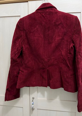 Bordo Kadife Mini Blazer - Görsel 4