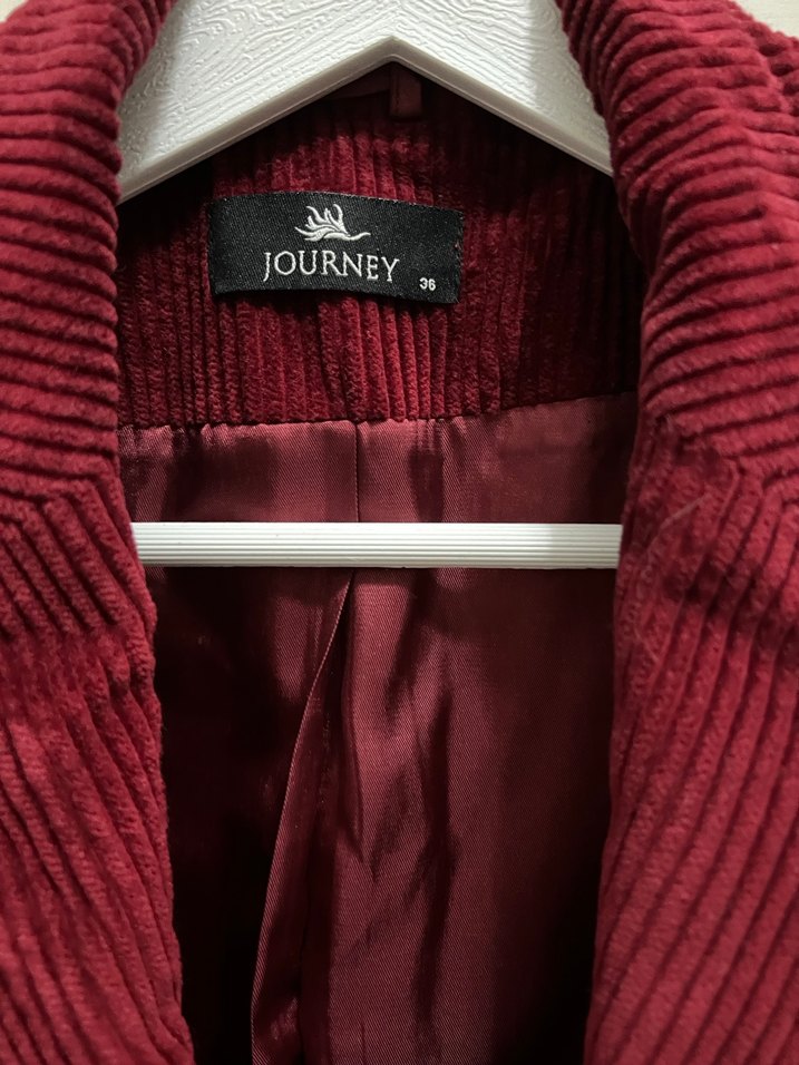 Bordo Kadife Mini Blazer - Görsel 3