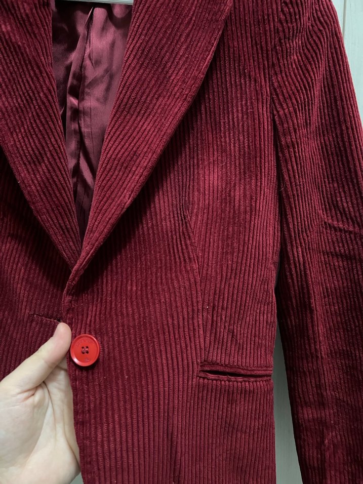 Bordo Kadife Mini Blazer - Görsel 2