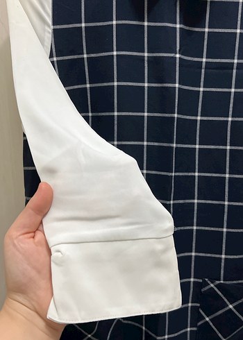 Uzun Kollu Kareli Midi Elbise - Görsel 2