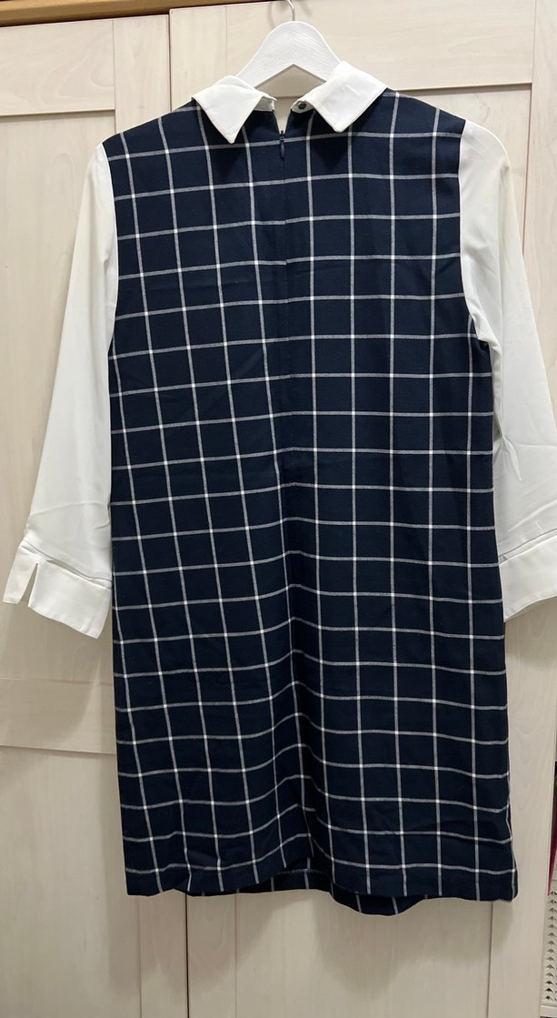 Uzun Kollu Kareli Midi Elbise - Görsel 4