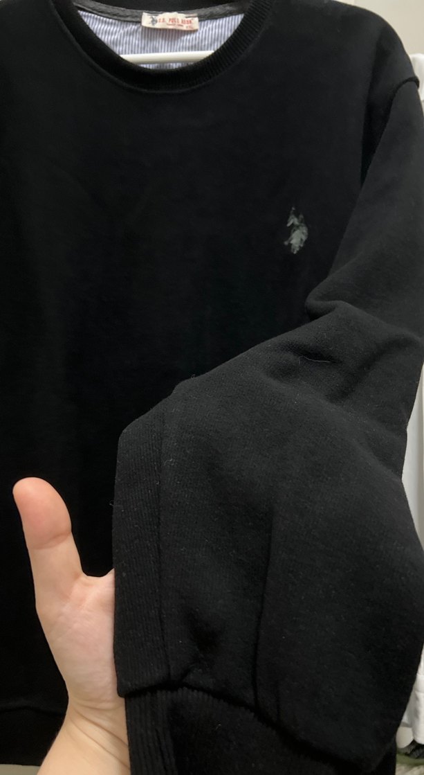 Erkek Siyah Uzun Kollu Sweatshirt - Görsel 2