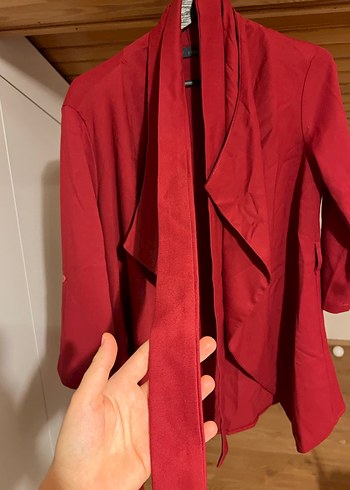 Kırmızı şal yaka ceket - Görsel 3