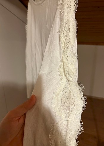 Dantel Detaylı Beyaz Kadın Triko - Görsel 4