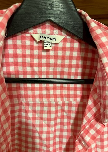 Pembe Kareli Uzun Kollu Pamuklu Gömlek - Görsel 6