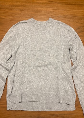 Gri Keten Kumaş Kadın Sweatshirt