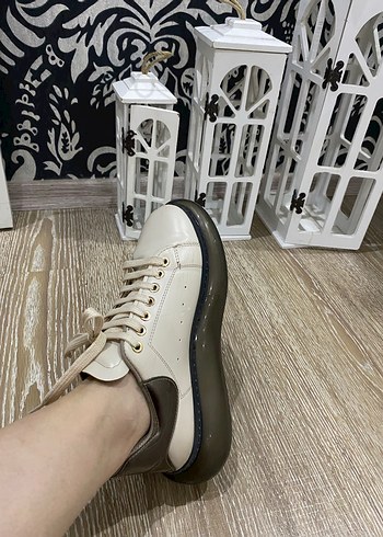 Kadın krem rengi ayakkabı - Görsel 4