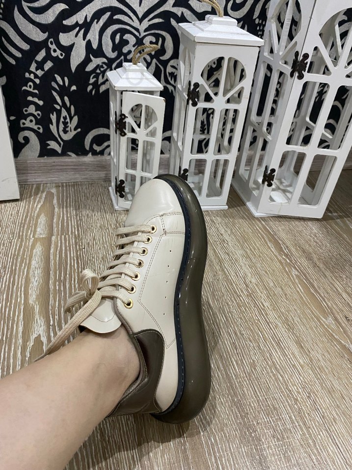 Kadın krem rengi ayakkabı - Görsel 4