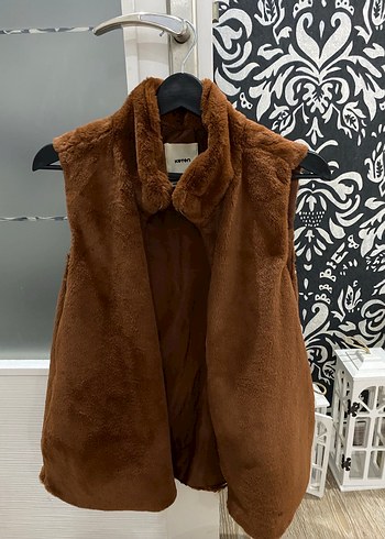 Kahverengi Kürklü Kadın Yelek - Görsel 2