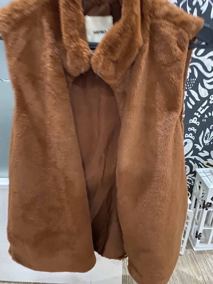 Kahverengi Kürklü Kadın Yelek - Görsel 3