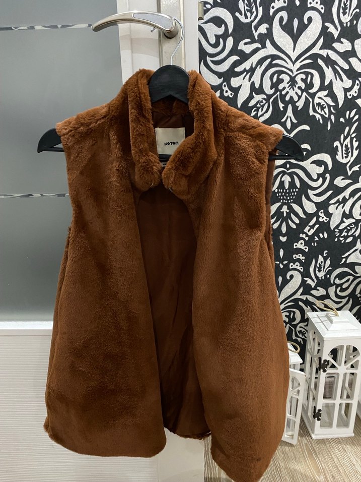 Kahverengi Kürklü Kadın Yelek - Görsel 2