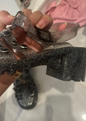 Simli kız çocuk topuklu ayakkabı 34 numara - Görsel 5