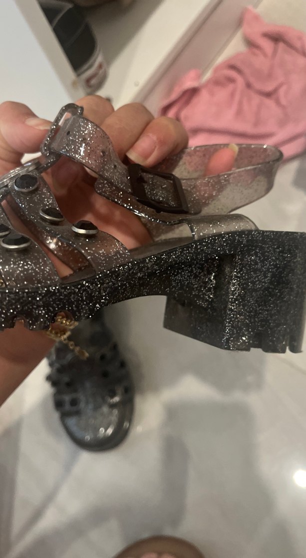 Simli kız çocuk topuklu ayakkabı 34 numara - Görsel 5