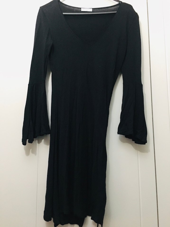 Siyah V Yaka Fermuarlı Bluzu - Görsel 3