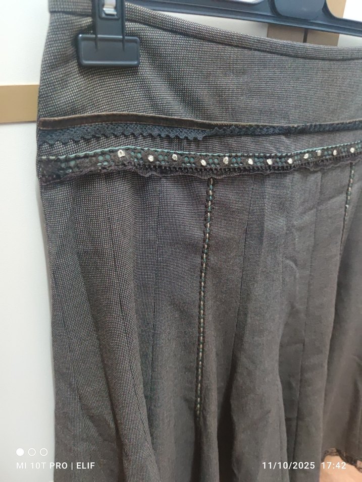 Nakışlı bohem etek vintage - Görsel 2