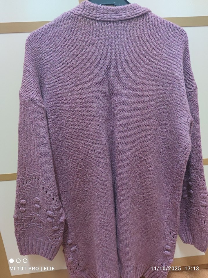 Erguvan bohem hırka - Görsel 3