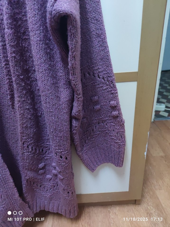 Erguvan bohem hırka - Görsel 2