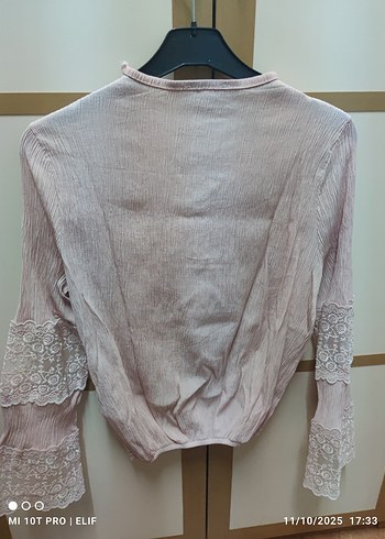 Dantel detaylı prenses bluz - Görsel 6