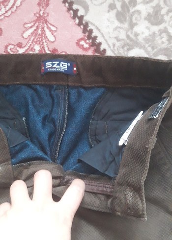 Kadın Kahverengi Süet Kemerli Rahat Pantolon - Görsel 3