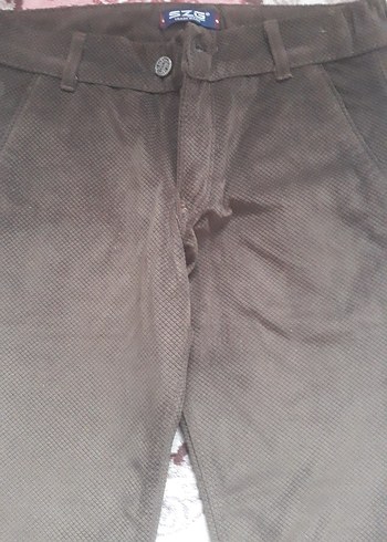 Kadın Kahverengi Süet Kemerli Rahat Pantolon - Görsel 2