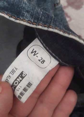 Kadın Mavi Bağlamalı Slim Fit Midi Denim Pantolon - Görsel 3