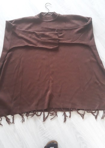 Kahverengi Bohem Yün Kadın Kazak - Görsel 4