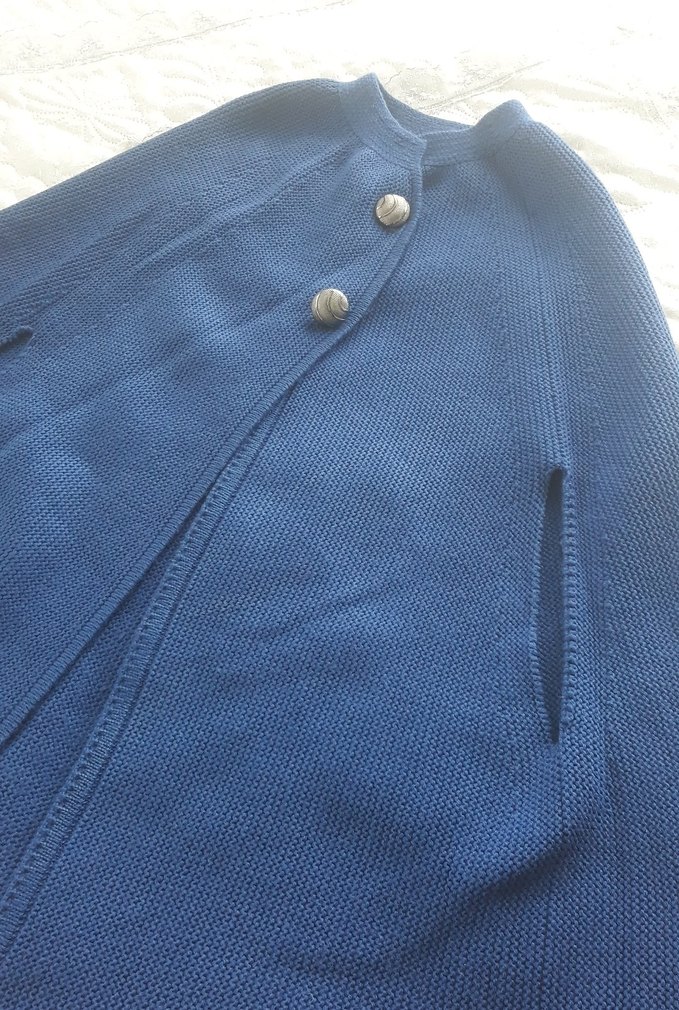 Mavi Triko Midi Hamile Hırka - Görsel 2