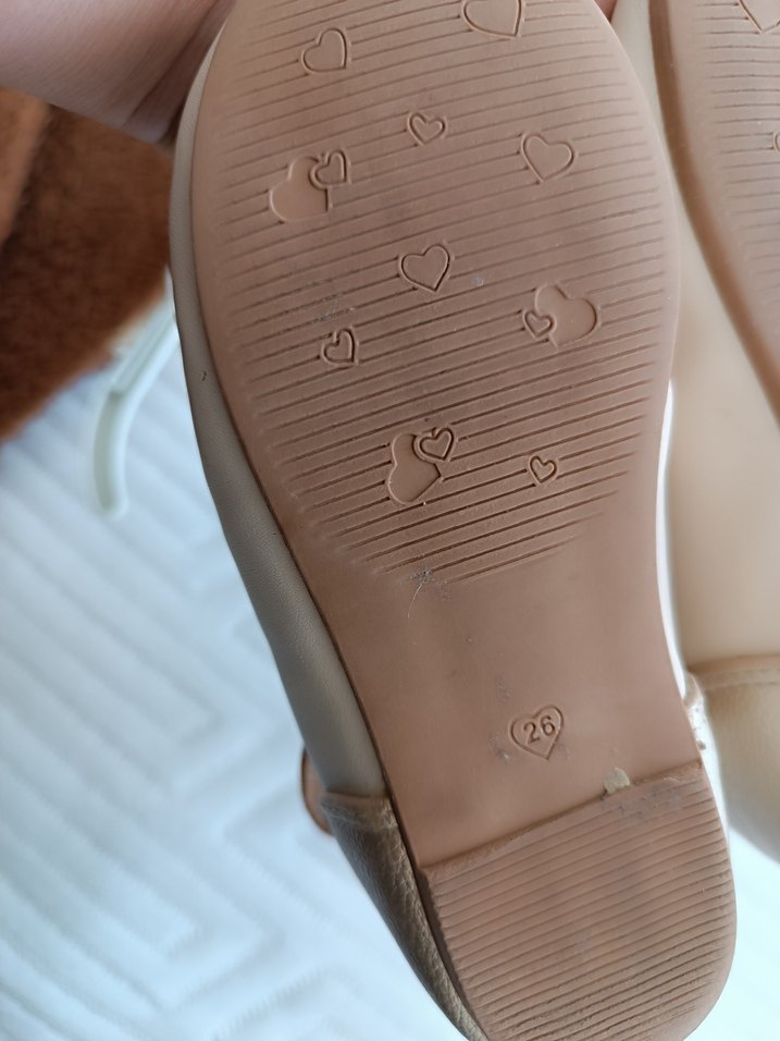 Bej Kız Çocuk Fiyonklu Babet Ayakkabı - Görsel 4