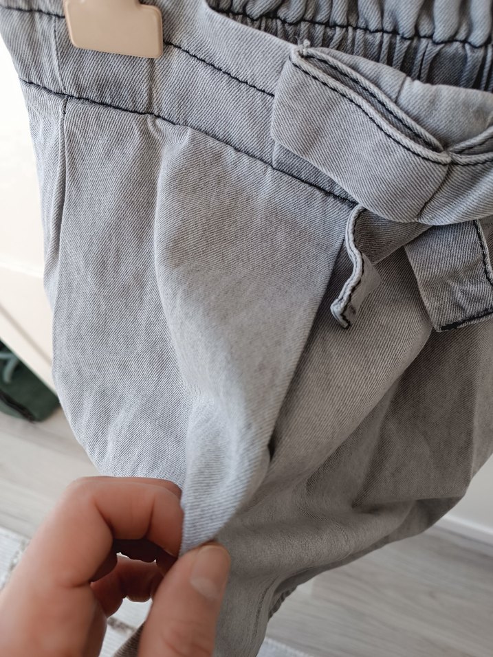 Gri Kemerli Hamile Mini Şort - Görsel 4