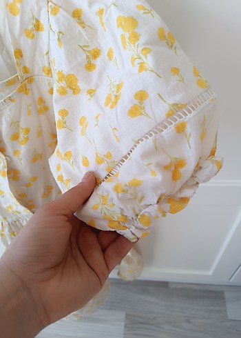 Sarı Nakışlı Bohem Kız Elbisesi - Görsel 4