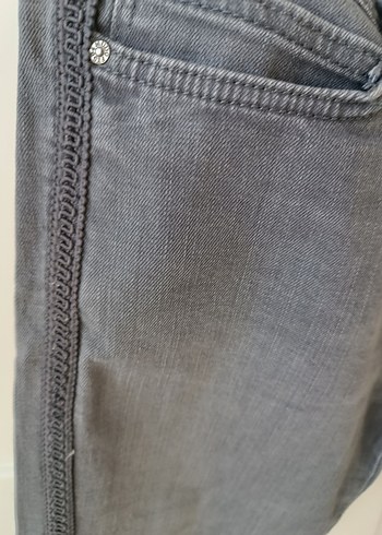 Gri Kadın Denim Kemerli Skinny Jean - Görsel 2